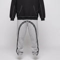 Contrast-Stitched Boxy Fleece Hoodie