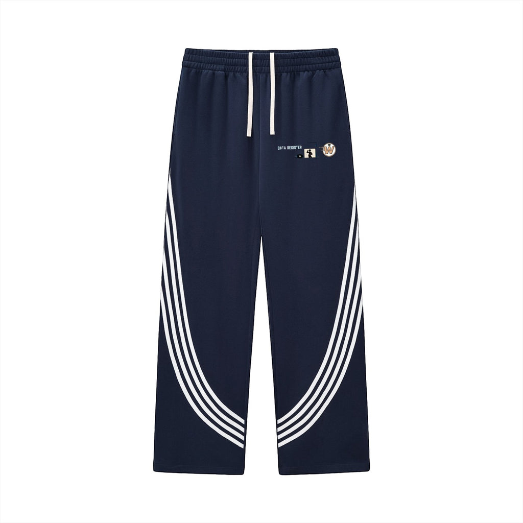 Curved Stripe Straight Sweatpants