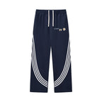 Curved Stripe Straight Sweatpants