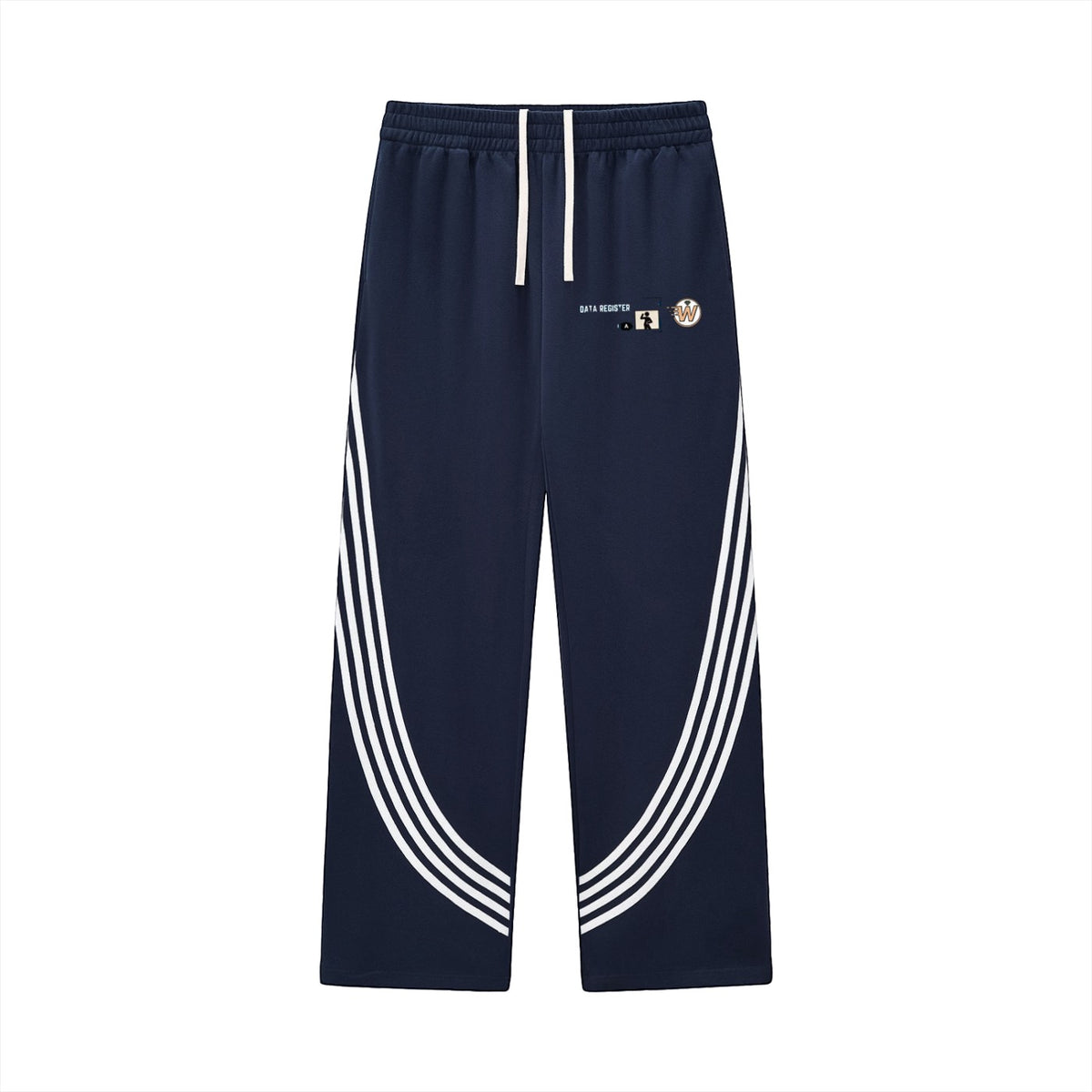 Curved Stripe Straight Sweatpants