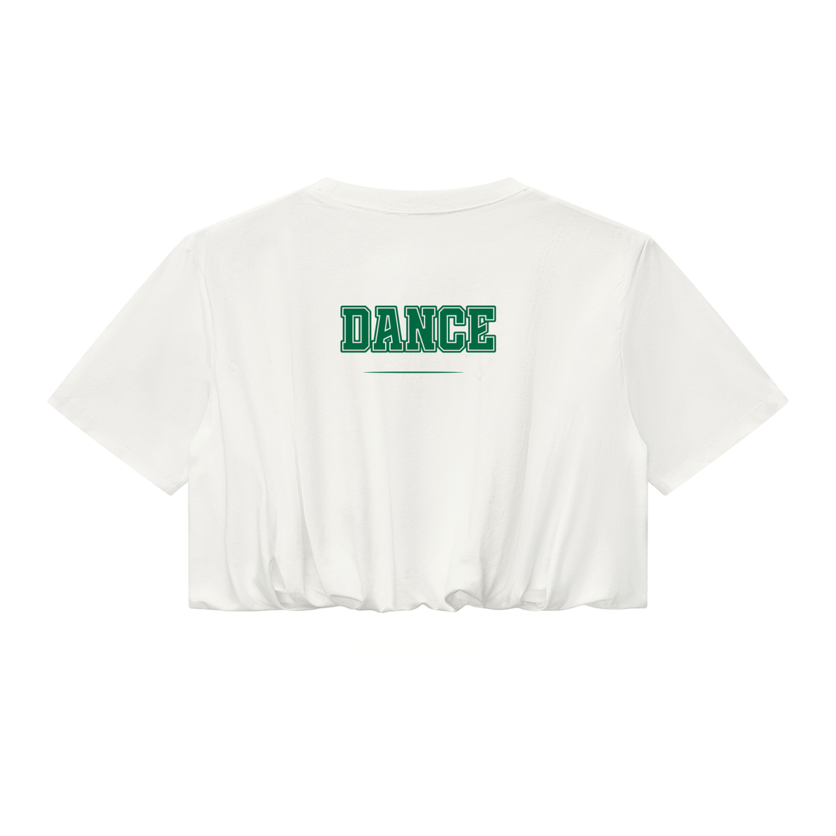 Womens Crop Bubble Hem T-Shirt for Casual Wear