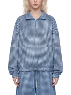 Unisex Plaid Quarter-Zip Sweatshirt