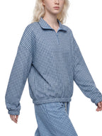 Unisex Plaid Quarter-Zip Sweatshirt
