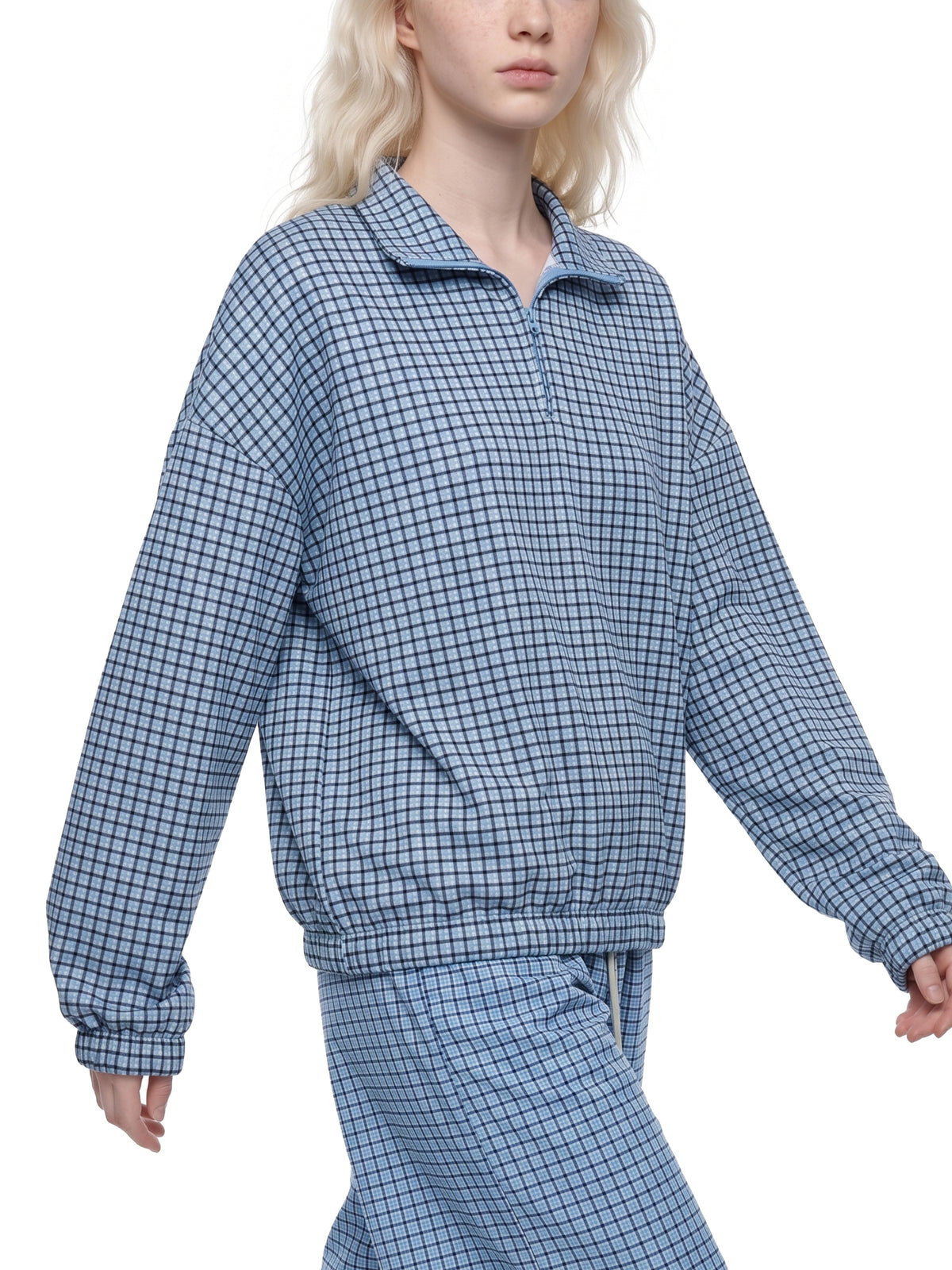 Unisex Plaid Quarter-Zip Sweatshirt