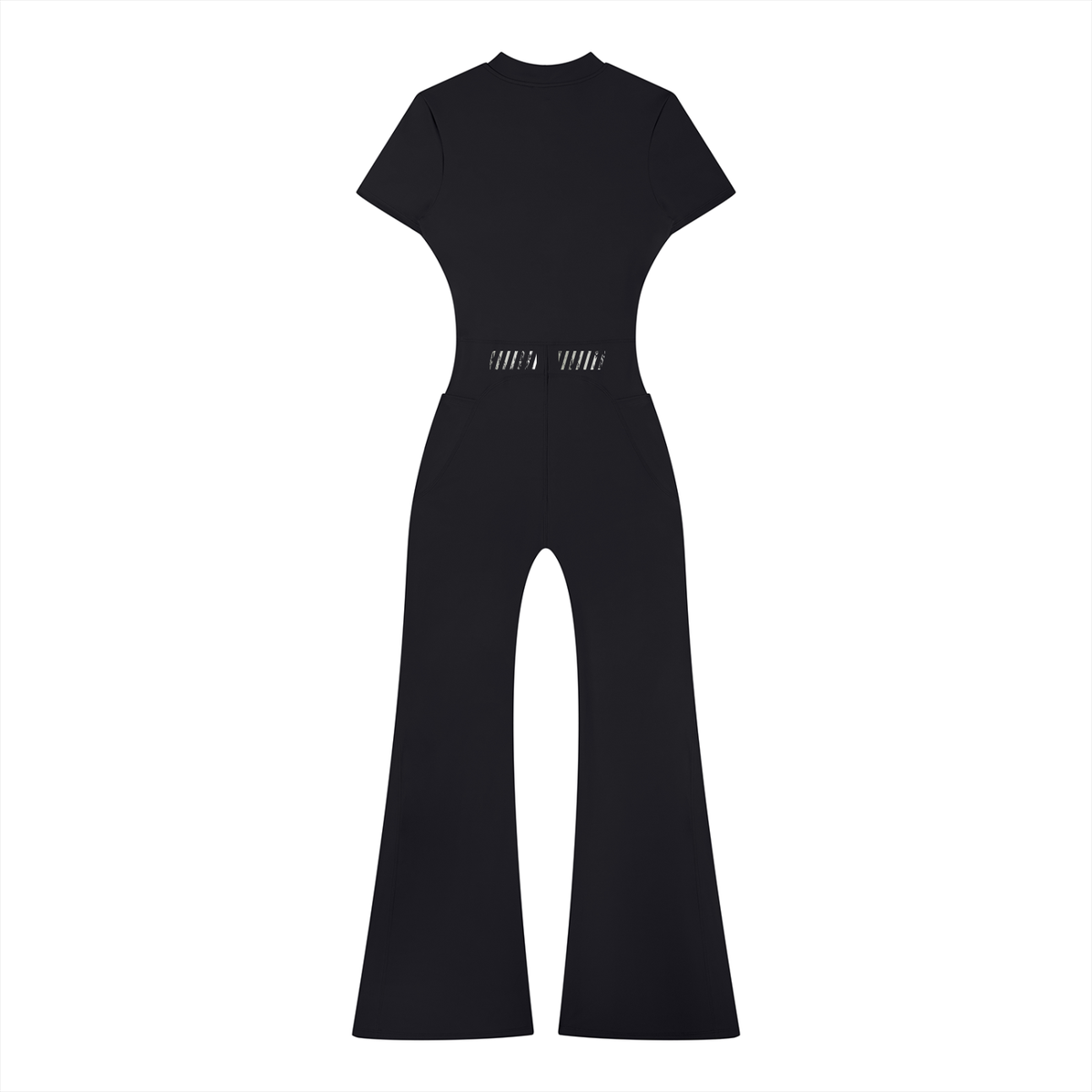 Women’s Flared Leg Quarter-Zip Jumpsuit for Casual Wear