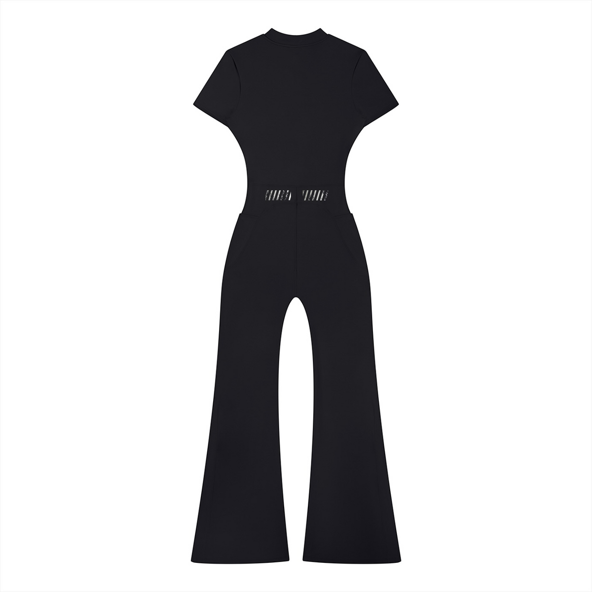 Women’s Flared Leg Quarter-Zip Jumpsuit for Casual Wear