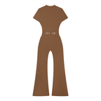 Women’s Flared Leg Quarter-Zip Jumpsuit for Casual Wear