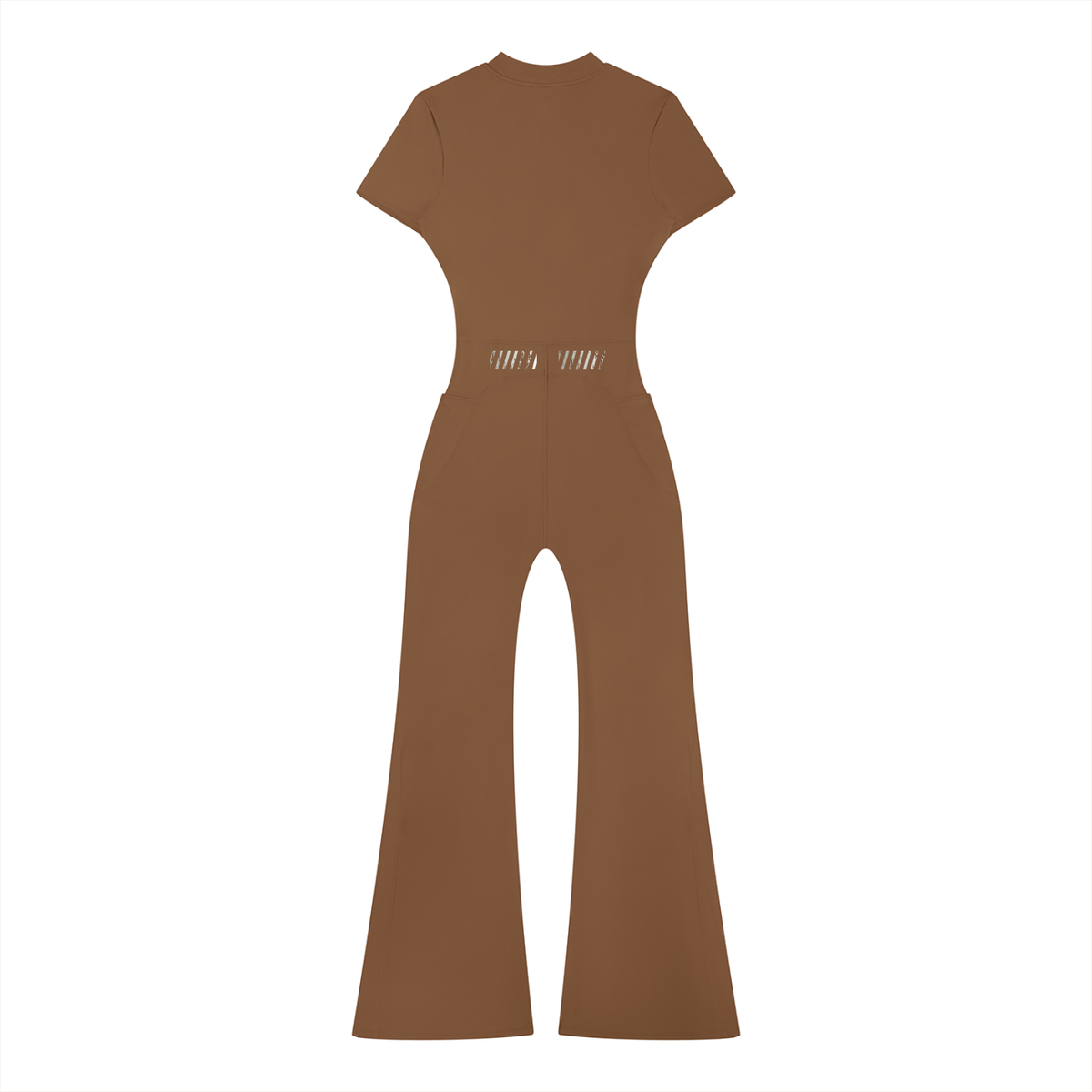 Women’s Flared Leg Quarter-Zip Jumpsuit for Casual Wear