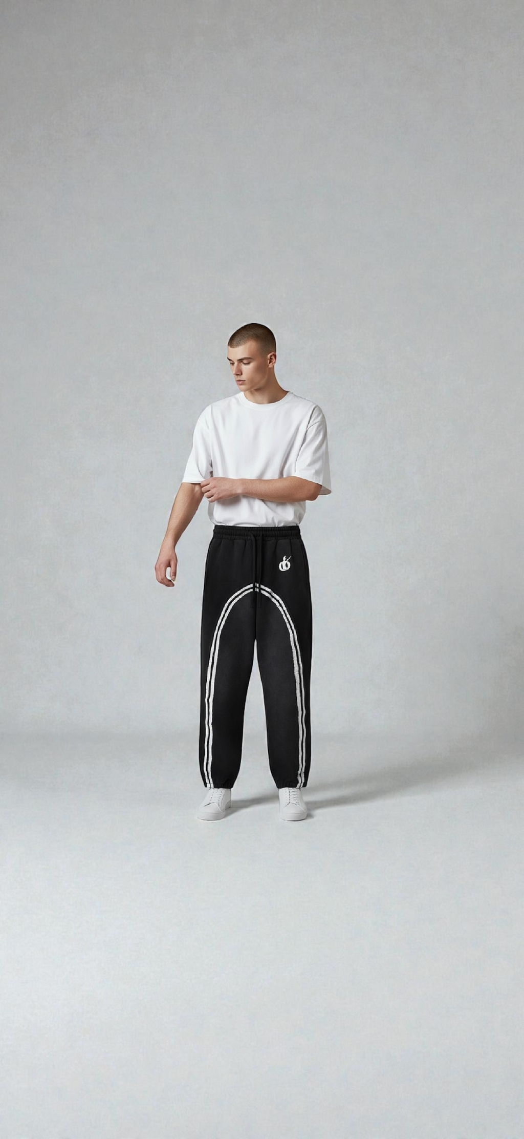 MONROE STORE Athletic Track Pants with Side Stripe Detail