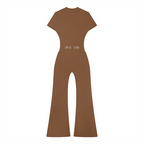 Women’s Flared Leg Quarter-Zip Jumpsuit for Casual Wear