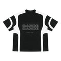 Camiseta unisex MONROE STORE de algodón con cuello en V, diseño color block en blanco y negro y estampado DANCE.