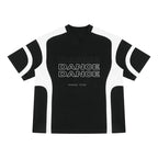 Camiseta unisex MONROE STORE de algodón con cuello en V, diseño color block en blanco y negro y estampado DANCE.